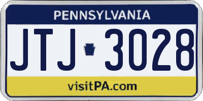 PA license plate JTJ3028