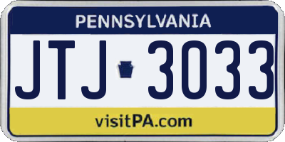 PA license plate JTJ3033