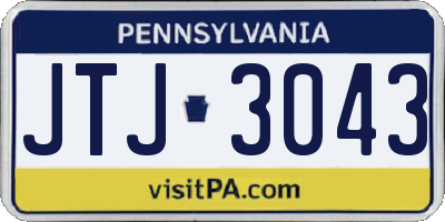 PA license plate JTJ3043