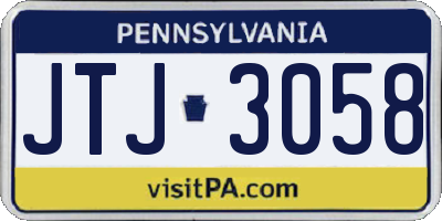 PA license plate JTJ3058