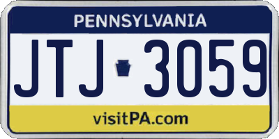 PA license plate JTJ3059