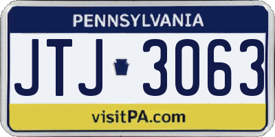 PA license plate JTJ3063