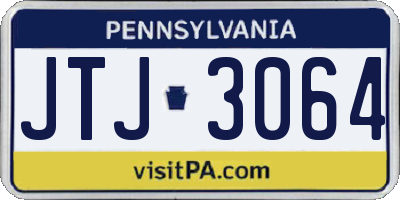 PA license plate JTJ3064