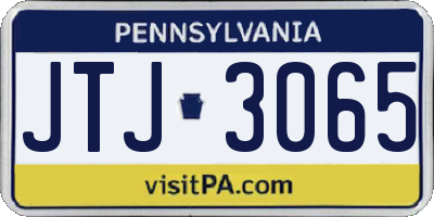 PA license plate JTJ3065