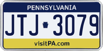 PA license plate JTJ3079