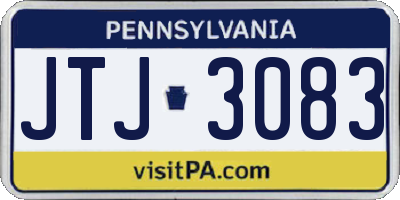 PA license plate JTJ3083