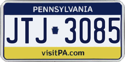 PA license plate JTJ3085