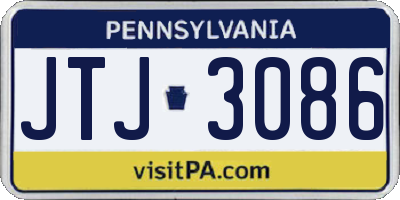 PA license plate JTJ3086