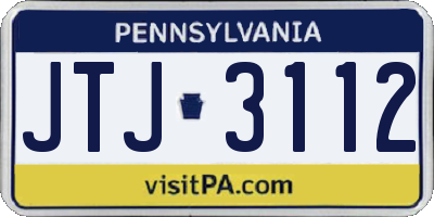 PA license plate JTJ3112