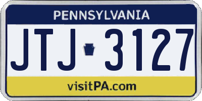 PA license plate JTJ3127
