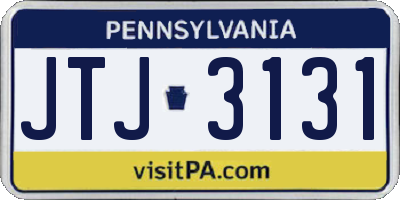PA license plate JTJ3131