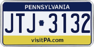 PA license plate JTJ3132