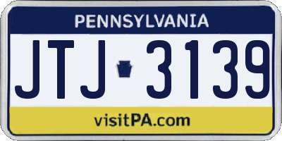 PA license plate JTJ3139