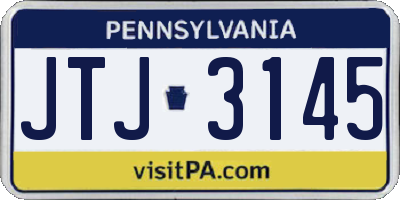 PA license plate JTJ3145