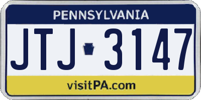 PA license plate JTJ3147