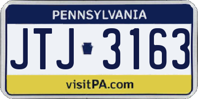 PA license plate JTJ3163