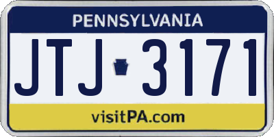 PA license plate JTJ3171
