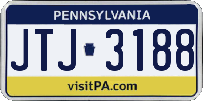 PA license plate JTJ3188