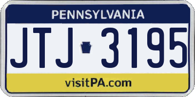PA license plate JTJ3195