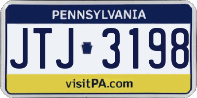 PA license plate JTJ3198