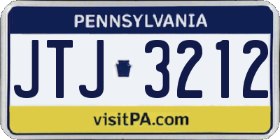 PA license plate JTJ3212