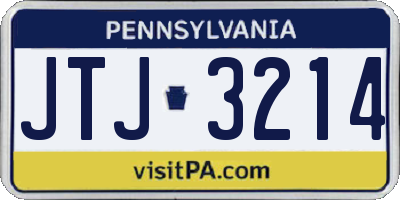 PA license plate JTJ3214