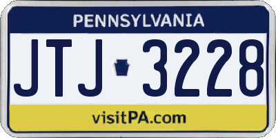 PA license plate JTJ3228