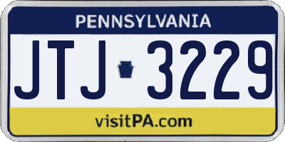 PA license plate JTJ3229