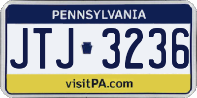 PA license plate JTJ3236