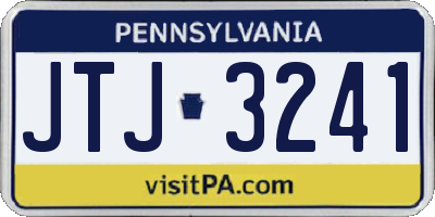 PA license plate JTJ3241
