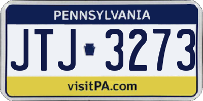 PA license plate JTJ3273