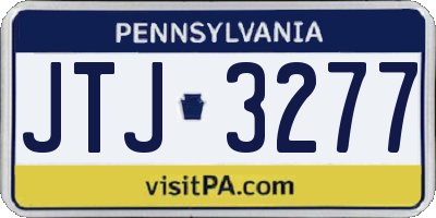 PA license plate JTJ3277