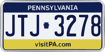PA license plate JTJ3278