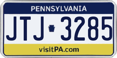 PA license plate JTJ3285