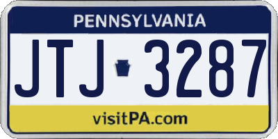 PA license plate JTJ3287