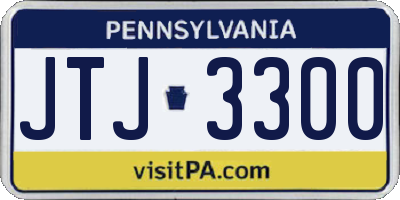 PA license plate JTJ3300