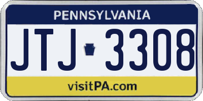 PA license plate JTJ3308