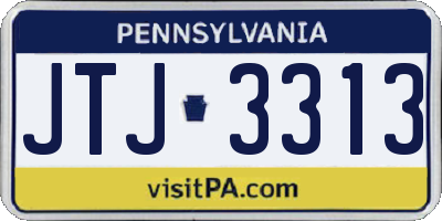 PA license plate JTJ3313