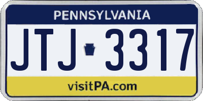 PA license plate JTJ3317