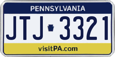 PA license plate JTJ3321