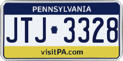 PA license plate JTJ3328