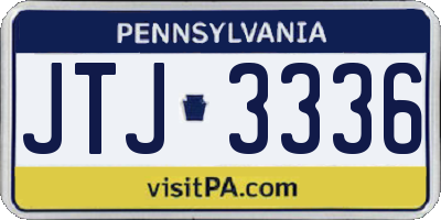 PA license plate JTJ3336