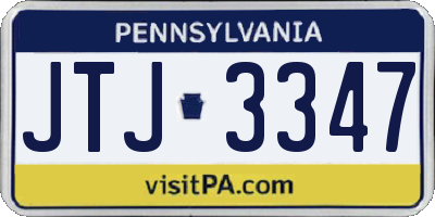 PA license plate JTJ3347