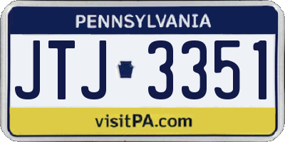 PA license plate JTJ3351