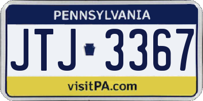 PA license plate JTJ3367