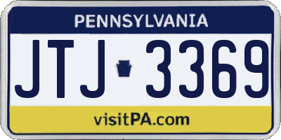 PA license plate JTJ3369
