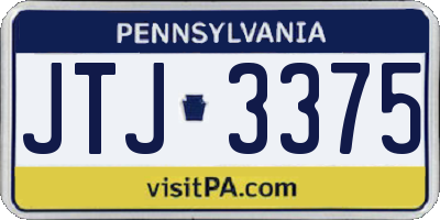 PA license plate JTJ3375