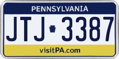 PA license plate JTJ3387