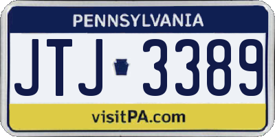 PA license plate JTJ3389