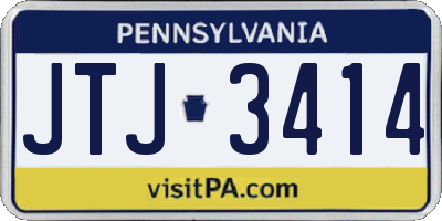 PA license plate JTJ3414